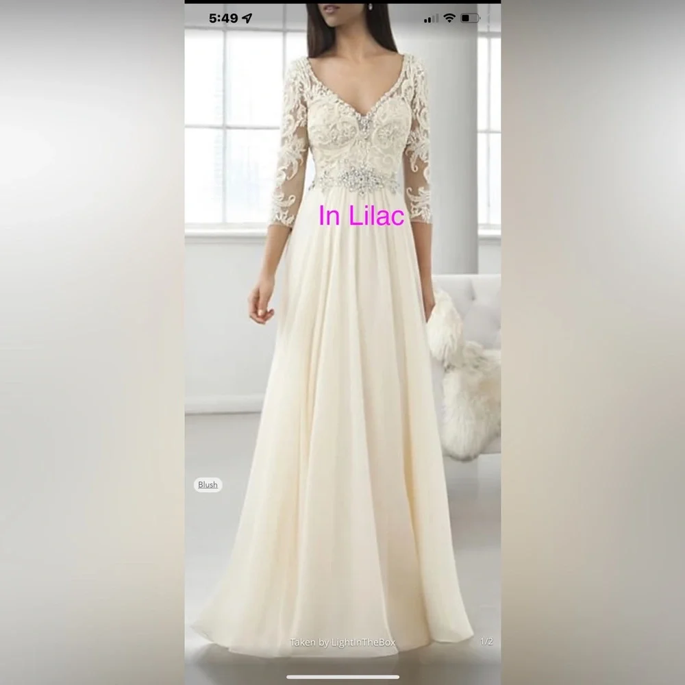 LanTing A-Line NEW Fits sz. 10-12 Elegant Lilac purple long dress Wedding MOB 💕 - Picture 13 of 16